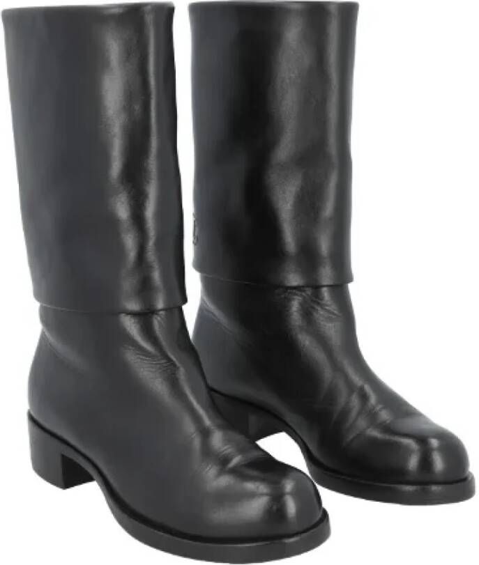 Chanel Vintage Pre-owned Leather boots Black Dames