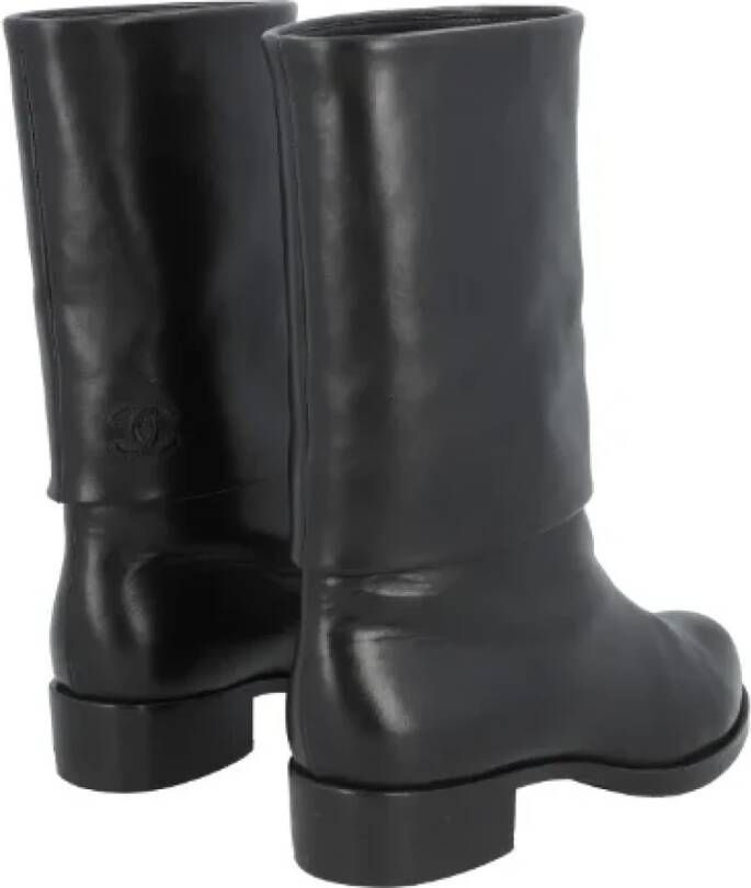 Chanel Vintage Pre-owned Leather boots Black Dames
