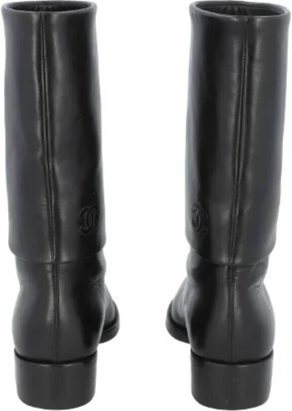 Chanel Vintage Pre-owned Leather boots Black Dames