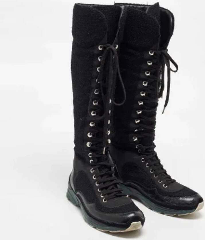 Chanel Vintage Pre-owned Leather boots Black Dames