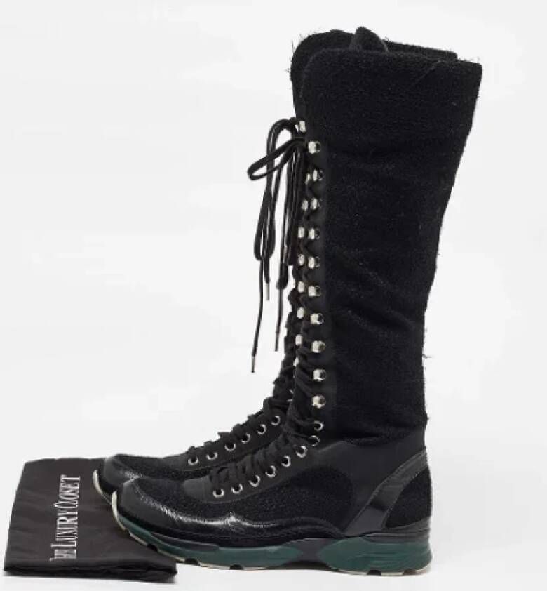 Chanel Vintage Pre-owned Leather boots Black Dames