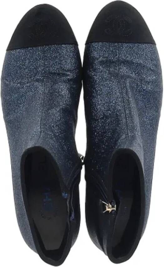 Chanel Vintage Pre-owned Leather boots Blue Dames