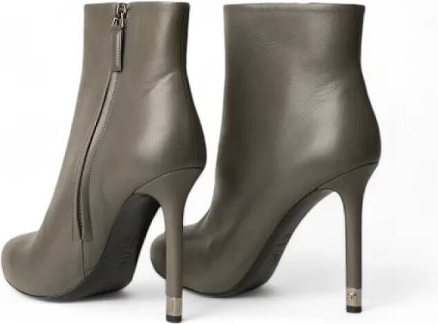 Chanel Vintage Pre-owned Leather boots Gray Dames