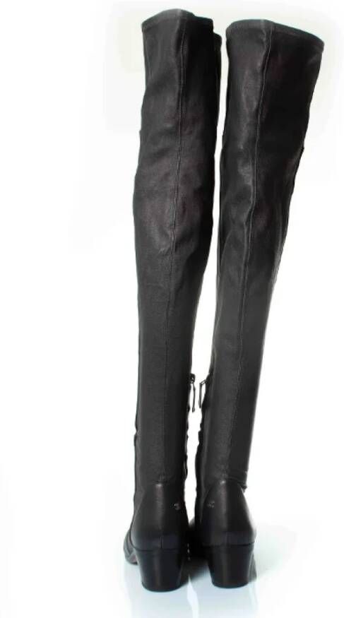 Chanel Vintage Pre-owned Leather boots Gray Dames
