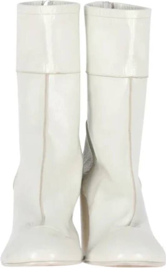 Chanel Vintage Pre-owned Leather boots White Dames