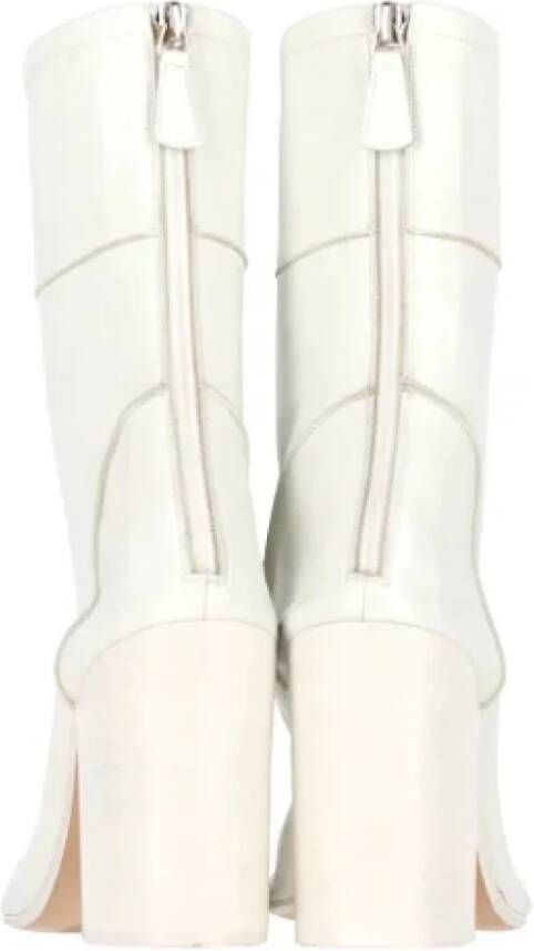 Chanel Vintage Pre-owned Leather boots White Dames
