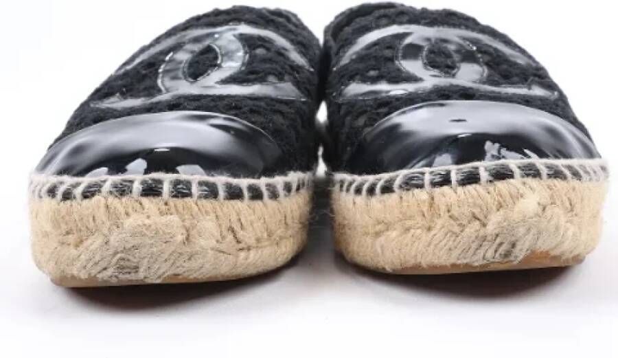 Chanel Vintage Pre-owned Leather espadrilles Black Dames