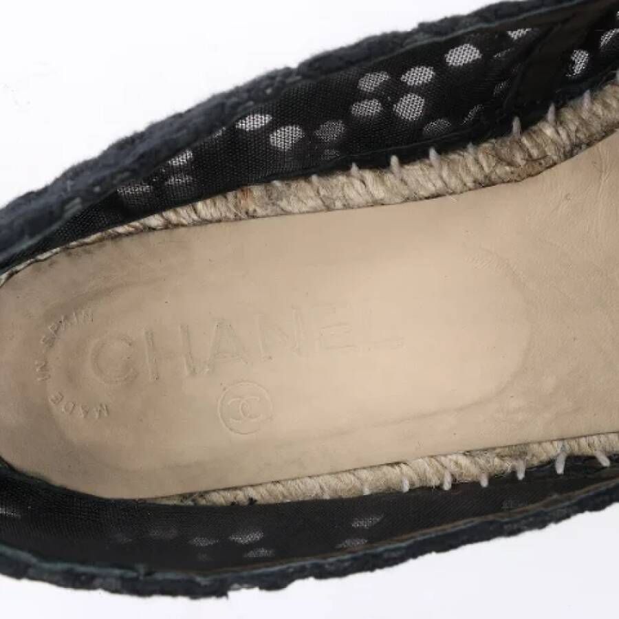 Chanel Vintage Pre-owned Leather espadrilles Black Dames