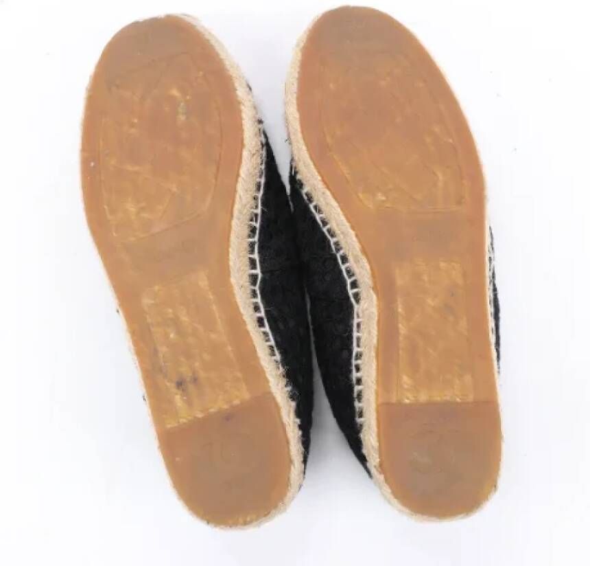 Chanel Vintage Pre-owned Leather espadrilles Black Dames