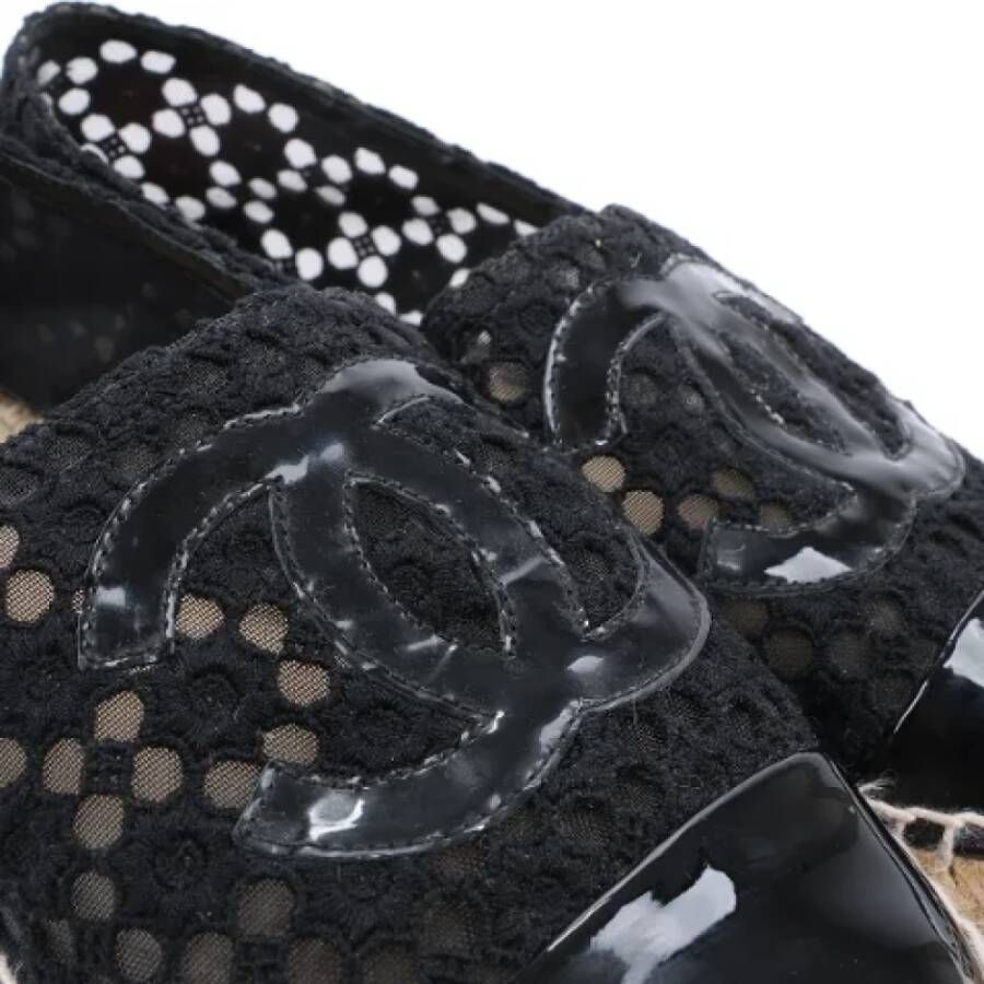 Chanel Vintage Pre-owned Leather espadrilles Black Dames