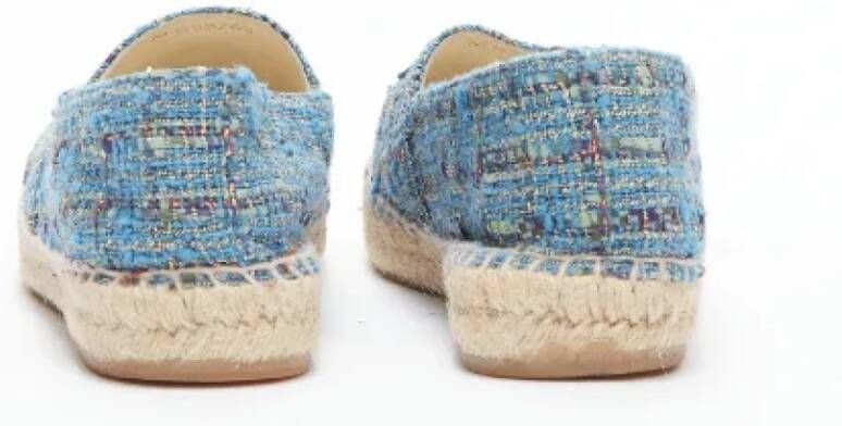 Chanel Vintage Pre-owned Leather espadrilles Blue Dames