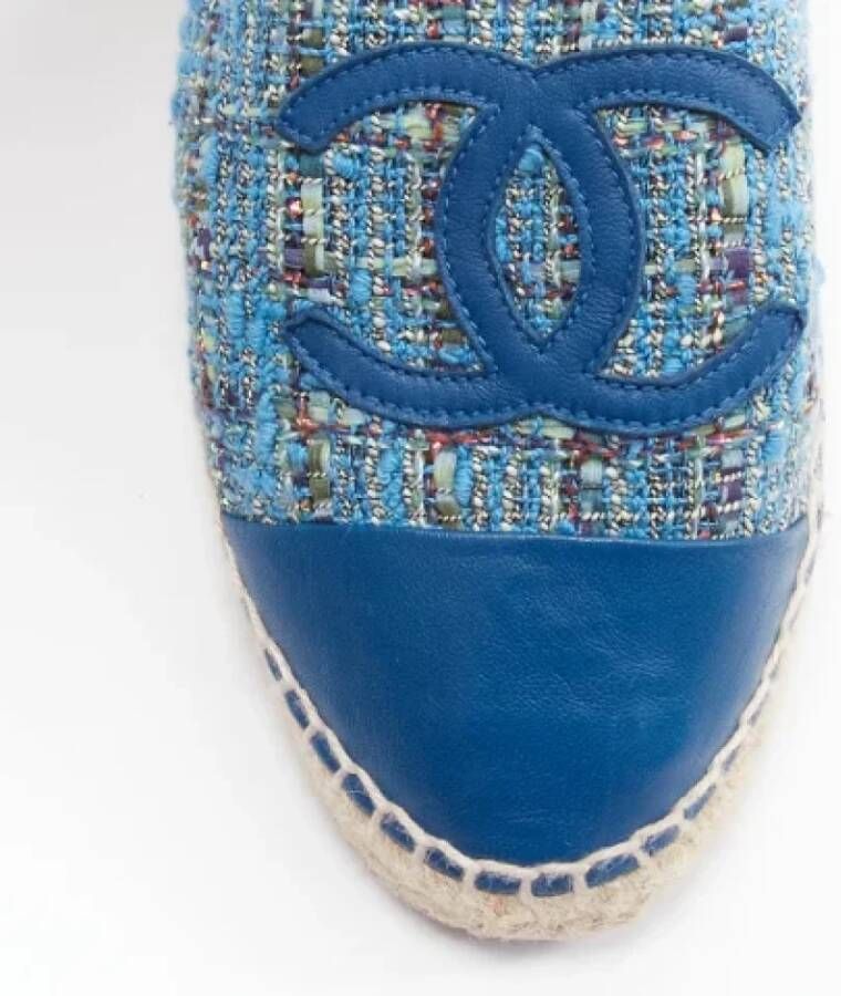 Chanel Vintage Pre-owned Leather espadrilles Blue Dames