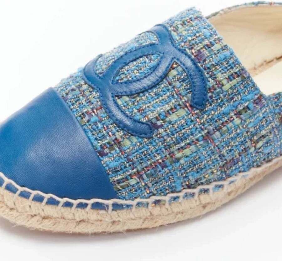 Chanel Vintage Pre-owned Leather espadrilles Blue Dames