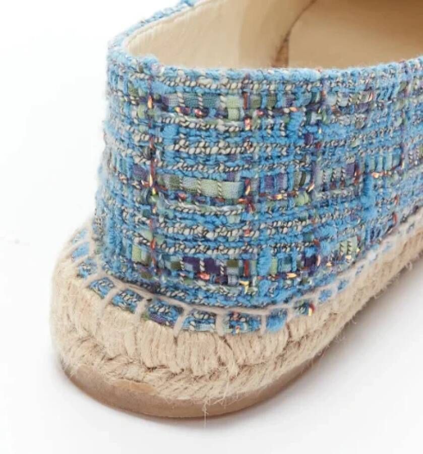 Chanel Vintage Pre-owned Leather espadrilles Blue Dames