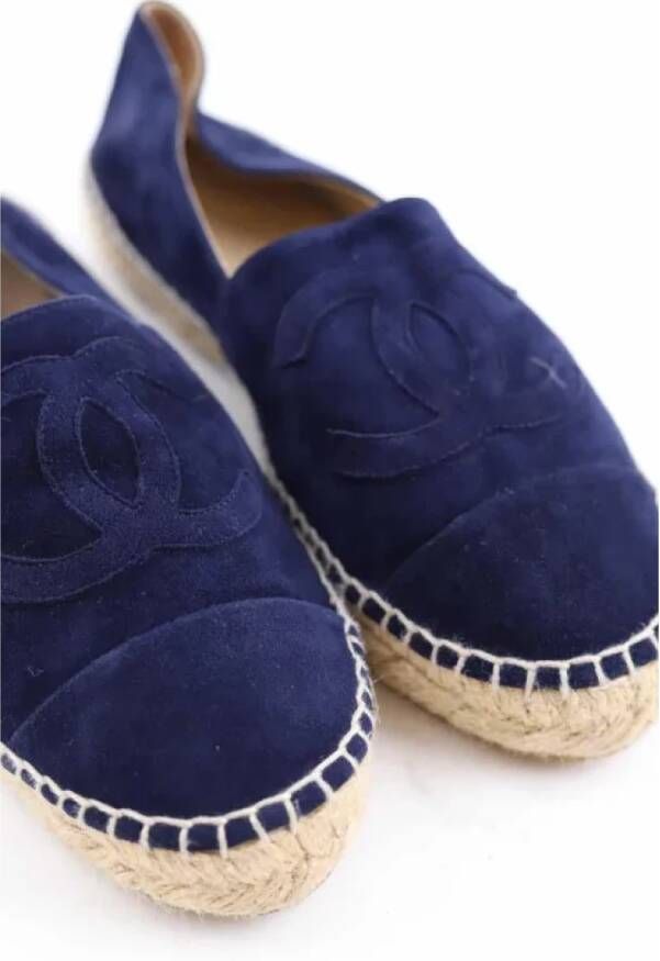 Chanel Vintage Pre-owned Leather espadrilles Blue Dames