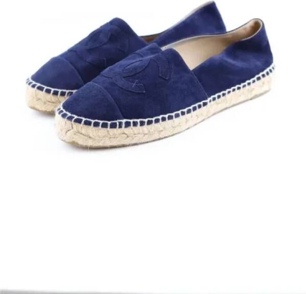 Chanel Vintage Pre-owned Leather espadrilles Blue Dames