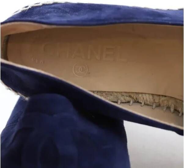 Chanel Vintage Pre-owned Leather espadrilles Blue Dames