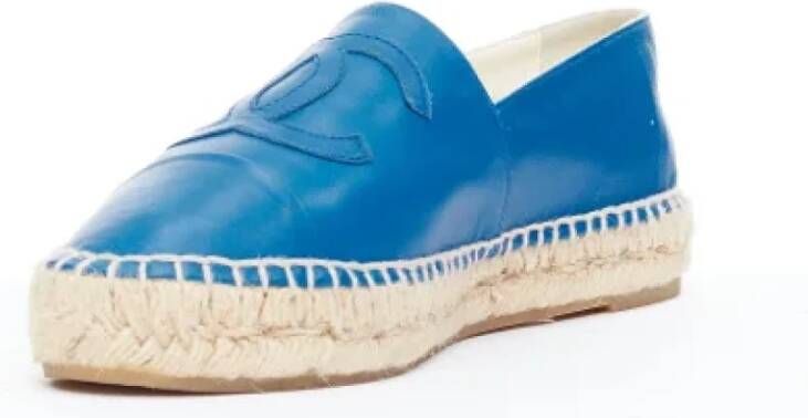 Chanel Vintage Pre-owned Leather espadrilles Blue Dames