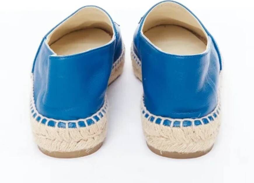 Chanel Vintage Pre-owned Leather espadrilles Blue Dames