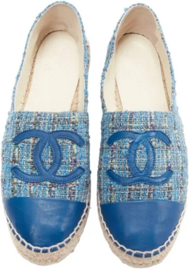 Chanel Vintage Pre-owned Leather espadrilles Blue Dames