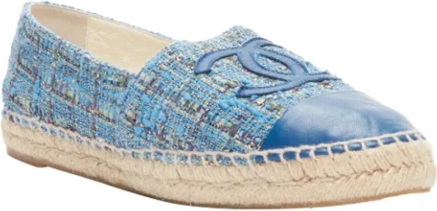 Chanel Vintage Pre-owned Leather espadrilles Blue Dames
