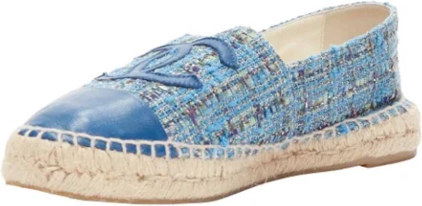 Chanel Vintage Pre-owned Leather espadrilles Blue Dames