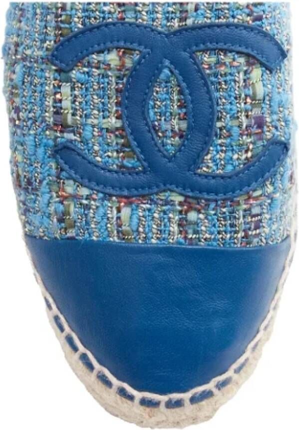 Chanel Vintage Pre-owned Leather espadrilles Blue Dames