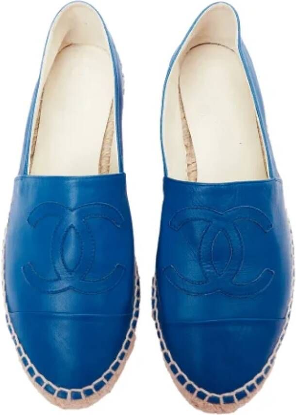 Chanel Vintage Pre-owned Leather espadrilles Blue Dames