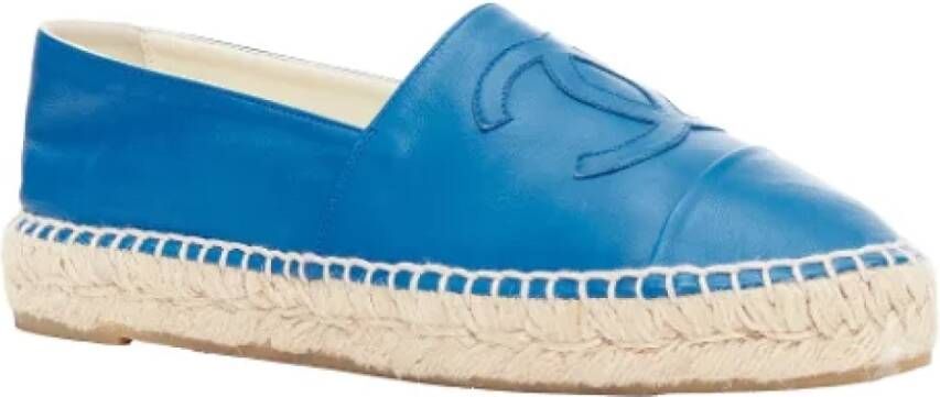 Chanel Vintage Pre-owned Leather espadrilles Blue Dames