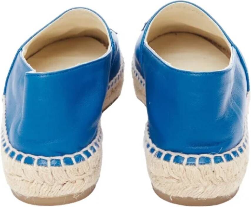 Chanel Vintage Pre-owned Leather espadrilles Blue Dames