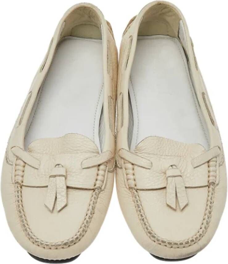 Chanel Vintage Pre-owned Leather flats Beige Dames