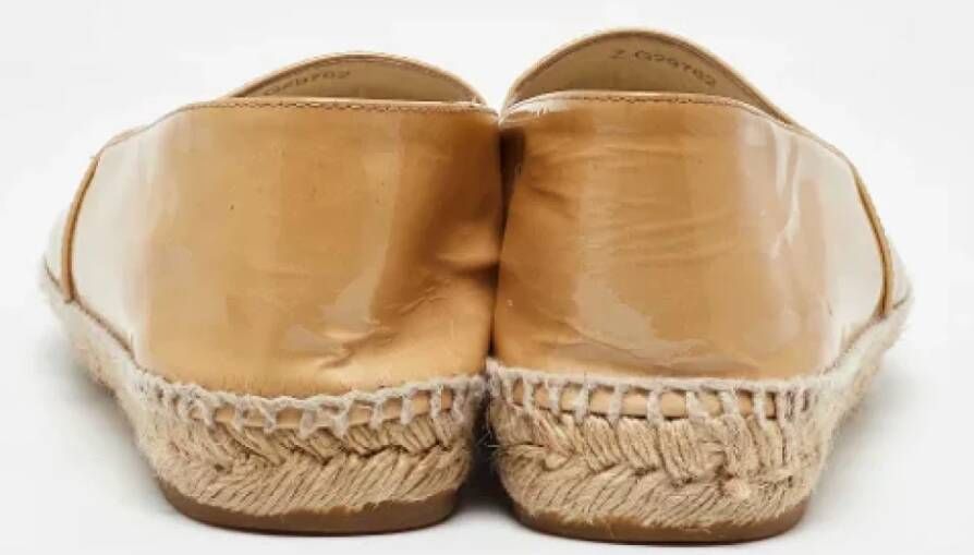 Chanel Vintage Pre-owned Leather flats Beige Dames