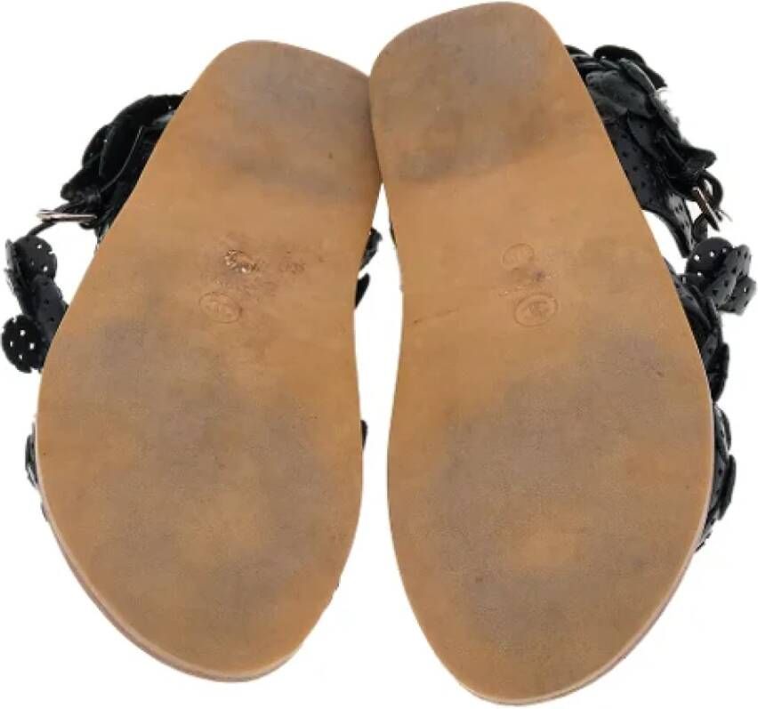 Chanel Vintage Pre-owned Leather flats Black Dames