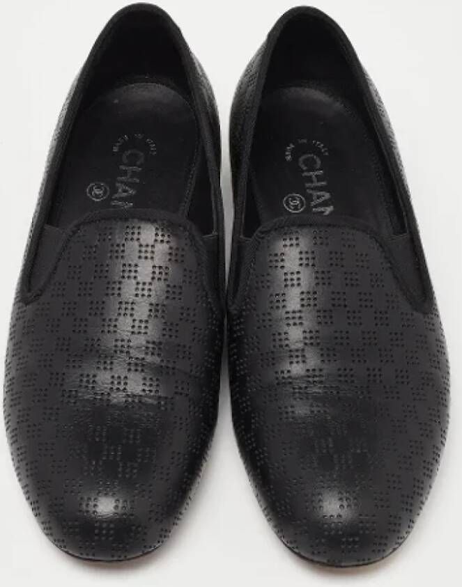 Chanel Vintage Pre-owned Leather flats Black Dames