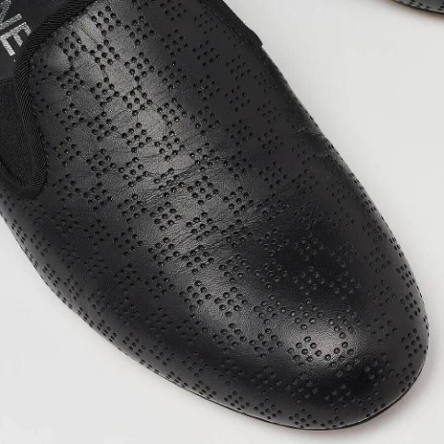 Chanel Vintage Pre-owned Leather flats Black Dames