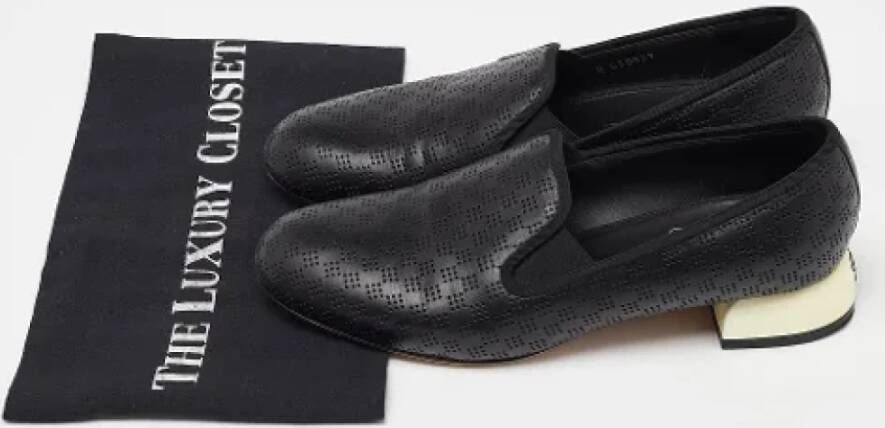Chanel Vintage Pre-owned Leather flats Black Dames