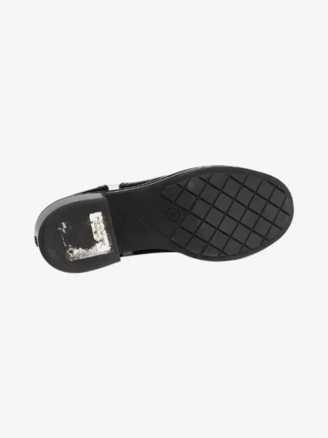 Chanel Vintage Pre-owned Leather flats Black Dames