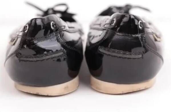 Chanel Vintage Pre-owned Leather flats Black Dames