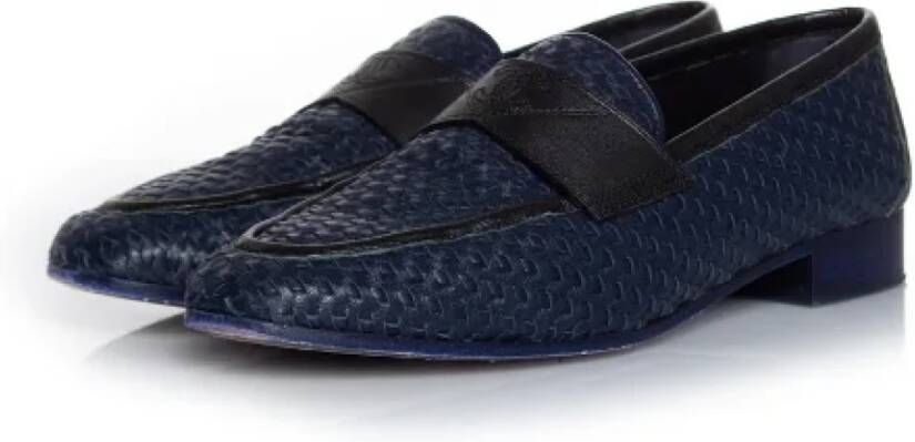 Chanel Vintage Pre-owned Leather flats Blue Dames