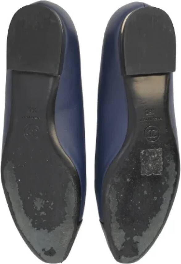 Chanel Vintage Pre-owned Leather flats Blue Dames