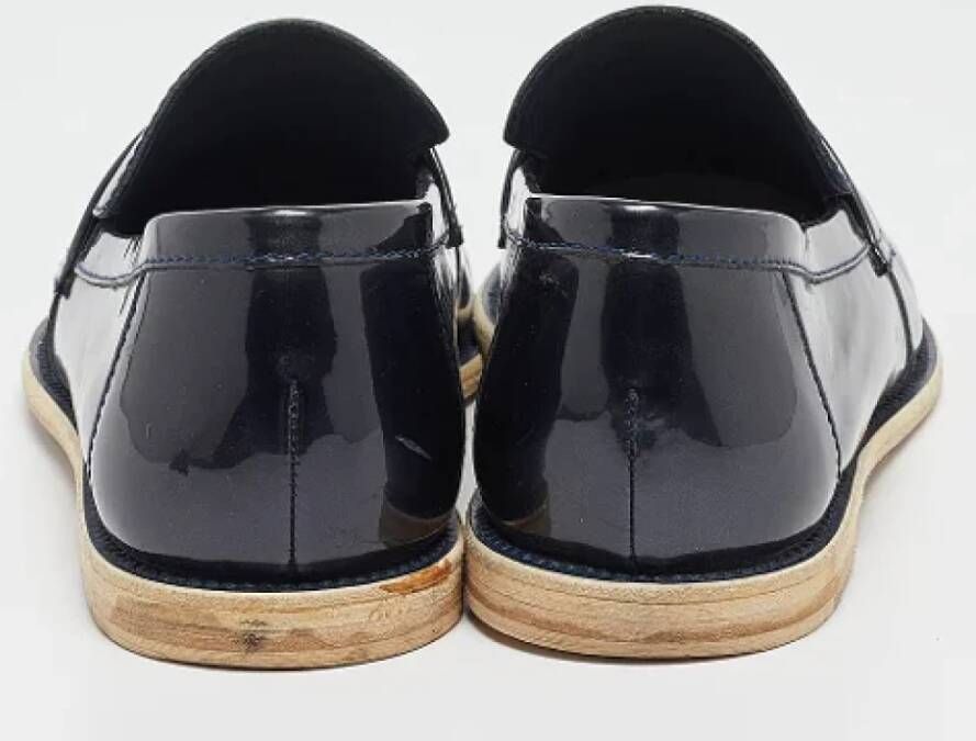 Chanel Vintage Pre-owned Leather flats Blue Dames