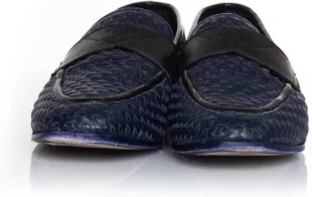 Chanel Vintage Pre-owned Leather flats Blue Dames