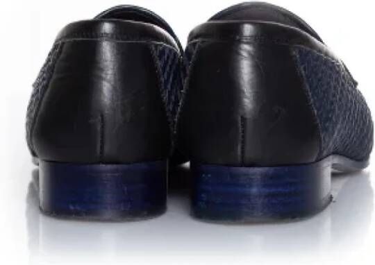 Chanel Vintage Pre-owned Leather flats Blue Dames
