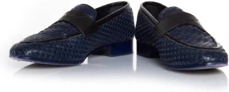 Chanel Vintage Pre-owned Leather flats Blue Dames