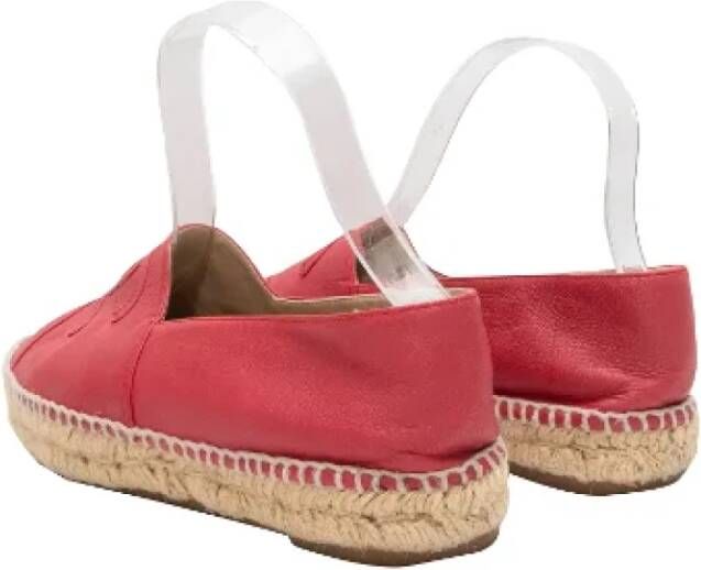 Chanel Vintage Pre-owned Leather flats Pink Dames
