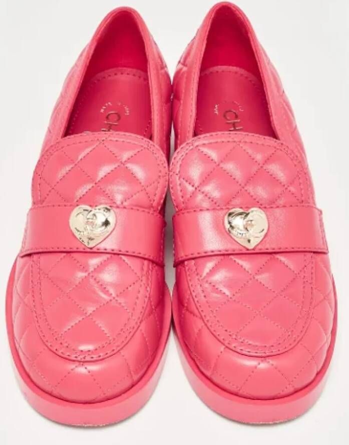 Chanel Vintage Pre-owned Leather flats Pink Dames