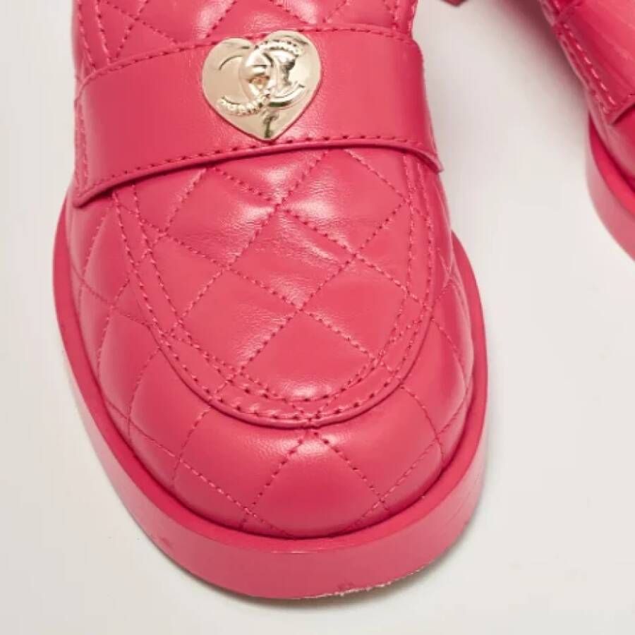 Chanel Vintage Pre-owned Leather flats Pink Dames