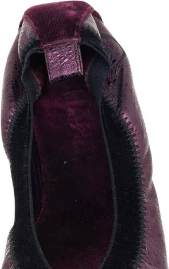 Chanel Vintage Pre-owned Leather flats Purple Dames