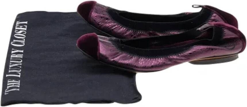 Chanel Vintage Pre-owned Leather flats Purple Dames