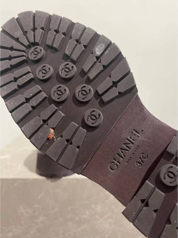 Chanel Vintage Pre-owned Leather flats Red Dames
